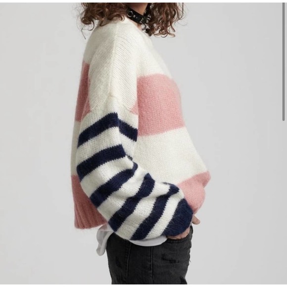 One Teaspoon Heather Stripe Oversize Sweater Women Size S/M - Picture 3 of 13